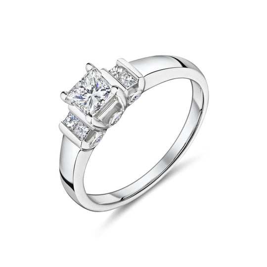 18ct White Gold Princess Cut Diamond Ring