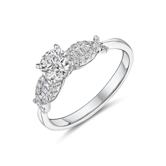 18ct White Gold Round Brillant Cut Diamond Ring
