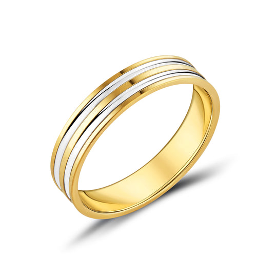 9ct Two Tone Gent's Wedding Band