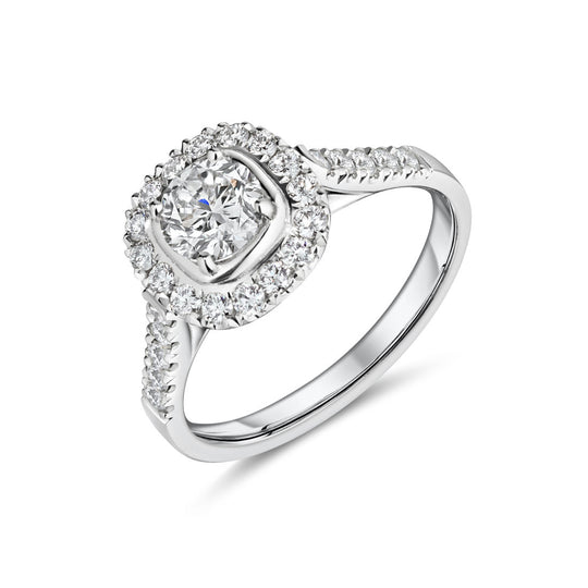 Platinum Halo Style Diamond Engagement Ring