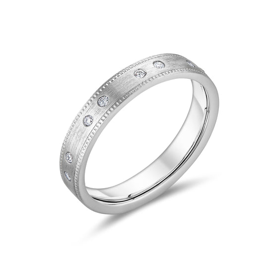 18ct White Gold 3.5mm Diamond Band