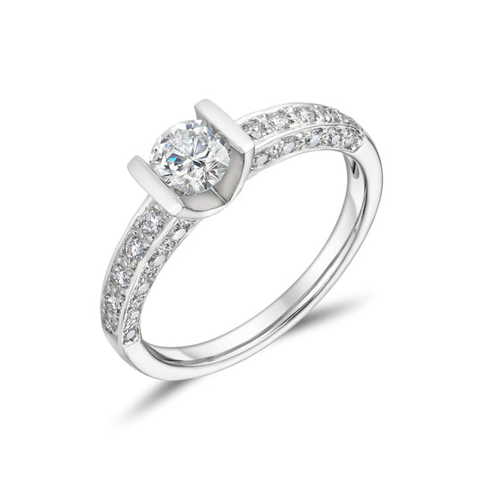 18ct White Gold Solitaire Engagement Ring