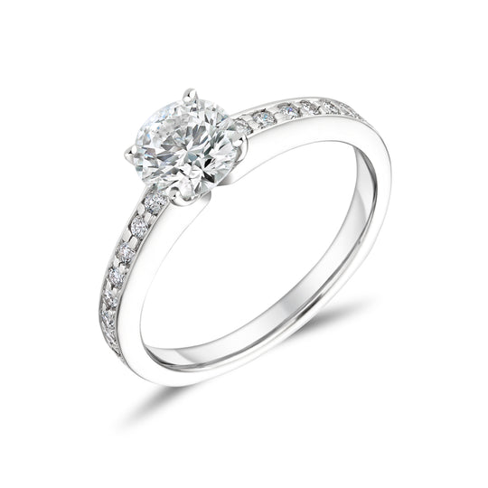 18ct White Gold Solitaire Diamond Ring