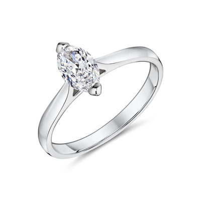 0.62ct White Gold Solitaire Marquise Diamond Ring