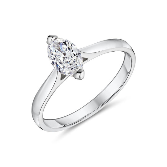 0.62ct White Gold Solitaire Marquise Diamond Ring