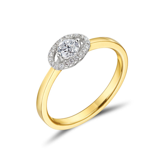 18ct Round Brilliant Halo Engagement Ring