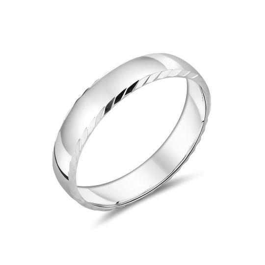 9ct White Gold Comfort Fit Gent's Wedding Band