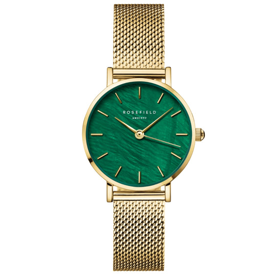 Rosefield Small Edit Emerald Mesh Watch