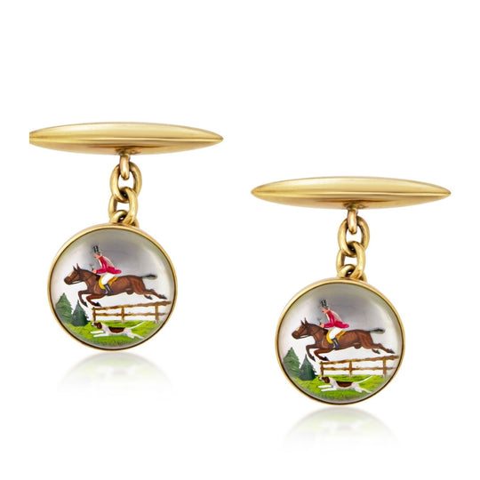 Yellow Gold Showjumper Cufflinks