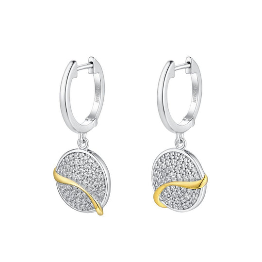 Sterling Silver Gold Accent Playful Circle Earrings