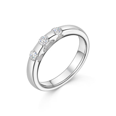 18ct White Gold Three Diamond Ring