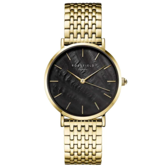 Rosefield The Upper East Side Black Gold Watch