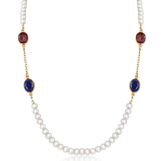 Freshwater Pearl & Sapphire Necklace