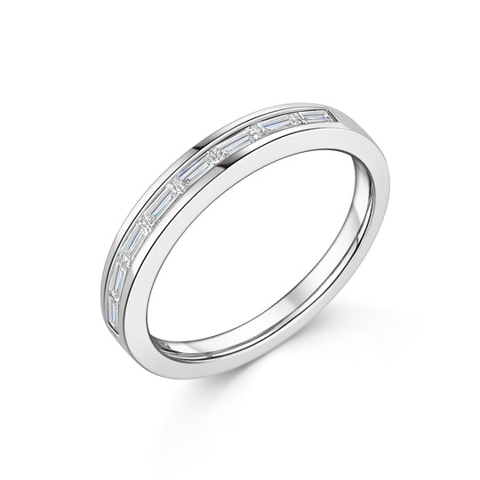 18ct White Gold Baguette Diamond Band