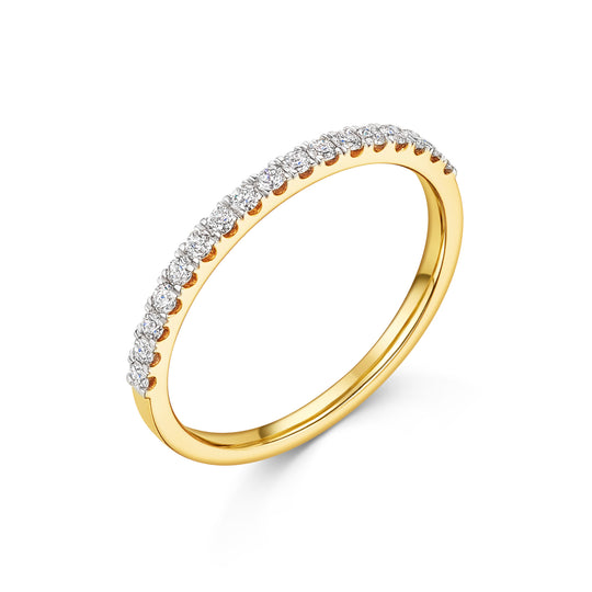 18ct Yellow Gold Pavé Set Diamond Ring