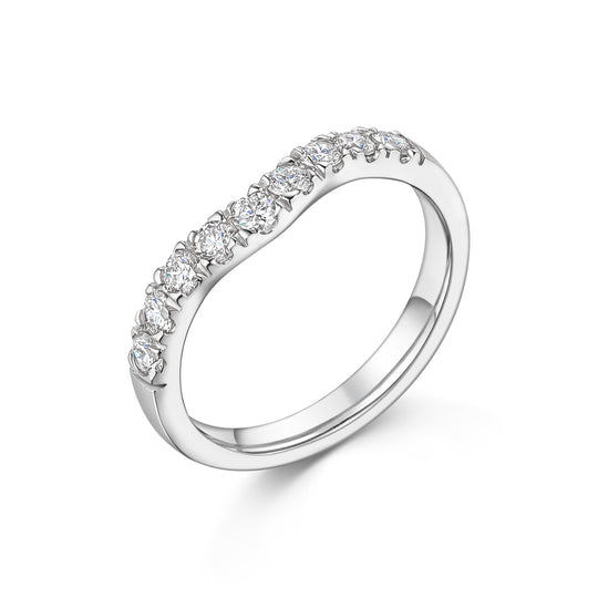 18ct White Gold Curve Diamond Band