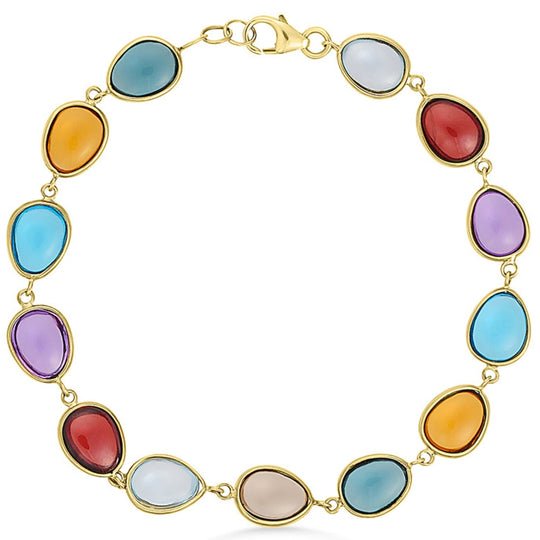 9ct Gold Mixed Gemstone Bracelet