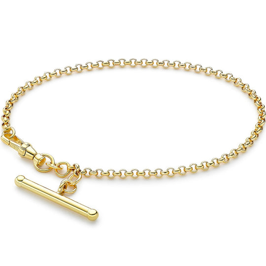 Yellow Gold T bar Belcher Link Bracelet