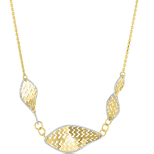14ct Yellow & White Gold Twirl Necklace